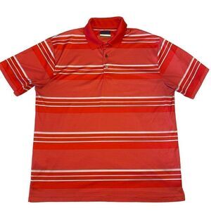 Jack Nicklaus‎ Red, White, and Gray Striped StayDri Polo Size XL